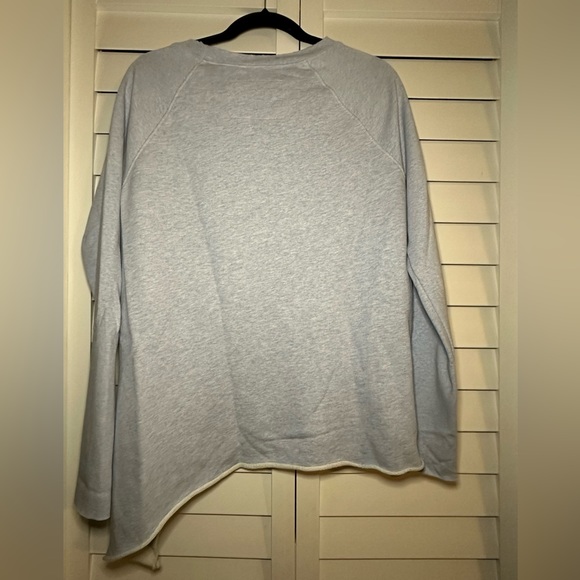 Frank & Eileen Sweatshirt Tee Lab M Baby Blue EUC Cool Asymmetrical Made in USA - Picture 4 of 9